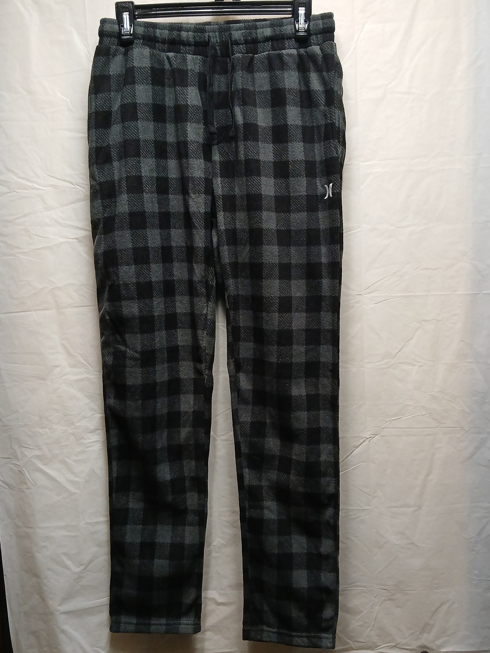 Hurley Men's Black & Gray Plaid Lounge Pants